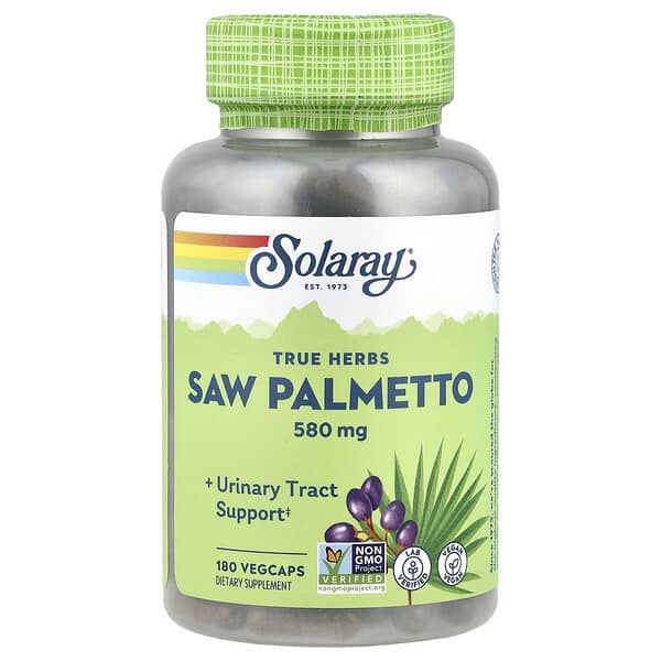 Solaray, True Herbs, Saw Palmetto, 580 mg, 180 VegCaps