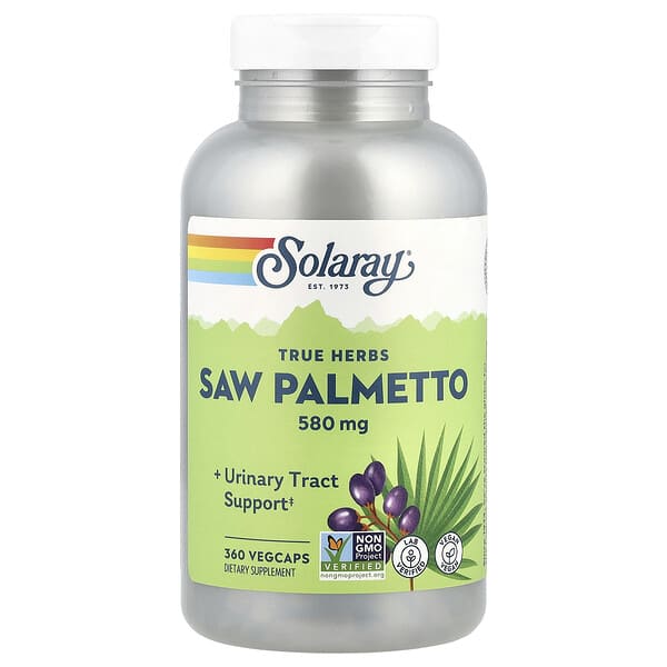 Solaray, True Herbs, Saw Palmetto, 580 mg, 360 VegCaps