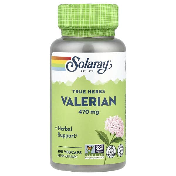 Solaray, True Herbs, Valerian, 470 mg, 100 VegCaps