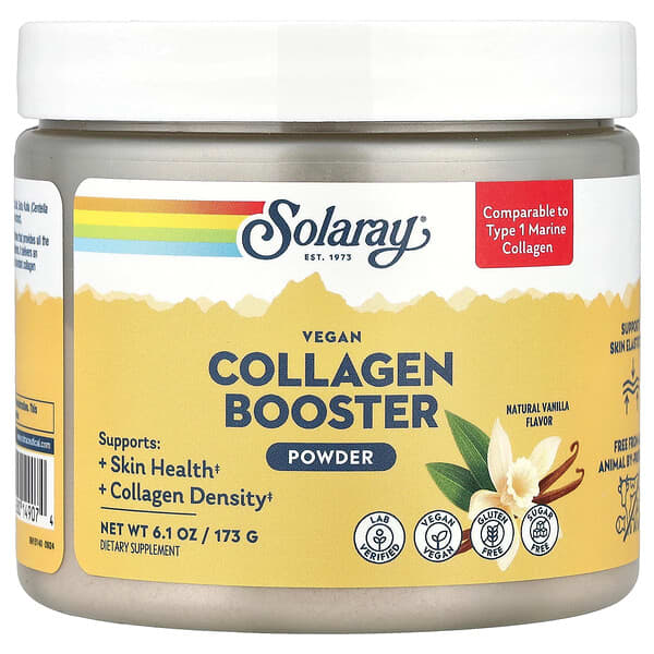 Solaray, Vegan Collagen Booster Powder, Natural Vanilla , 6.1 oz (173 g)