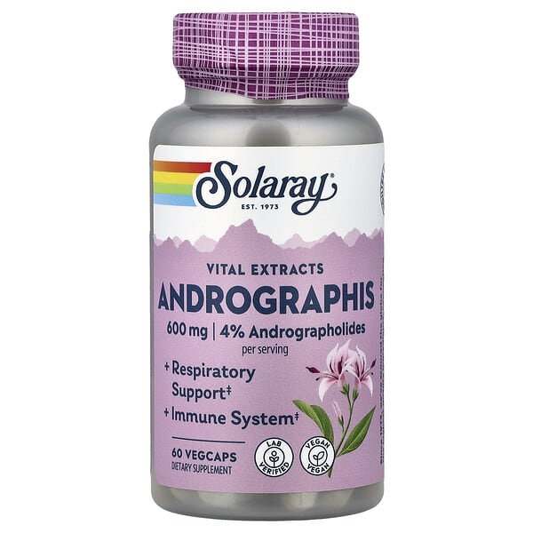 Solaray, Vital Extracts, Andrographis, 60 VegCaps 4 Solaray, Vital Extracts, Andrographis, 60 VegCaps