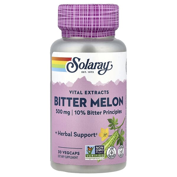 Solaray, Vital Extracts, Bitter Melon, 500 mg, 30 VegCaps