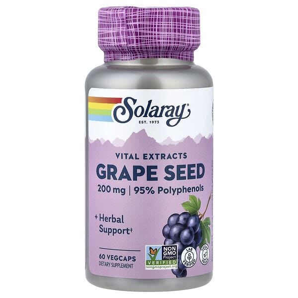 Solaray, Vital Extracts, Grape Seed, 60 VegCaps