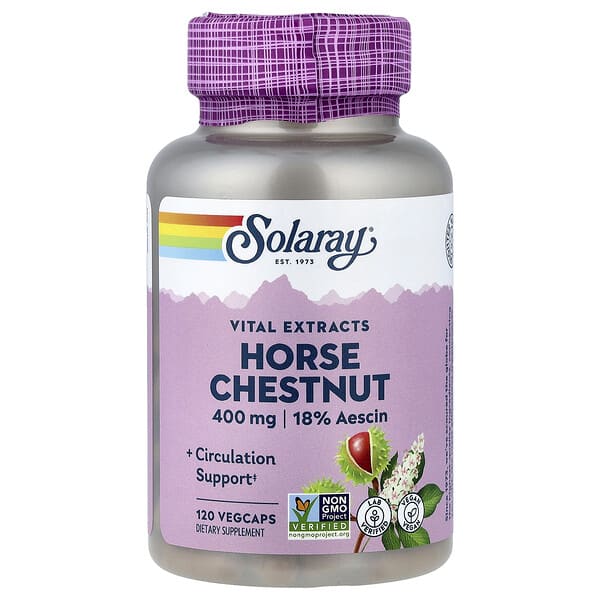 Solaray, Vital Extracts, Horse Chestnut , 400 mg, 120 VegCaps 2 Solaray, Vital Extracts, Horse Chestnut , 400 mg, 120 VegCaps