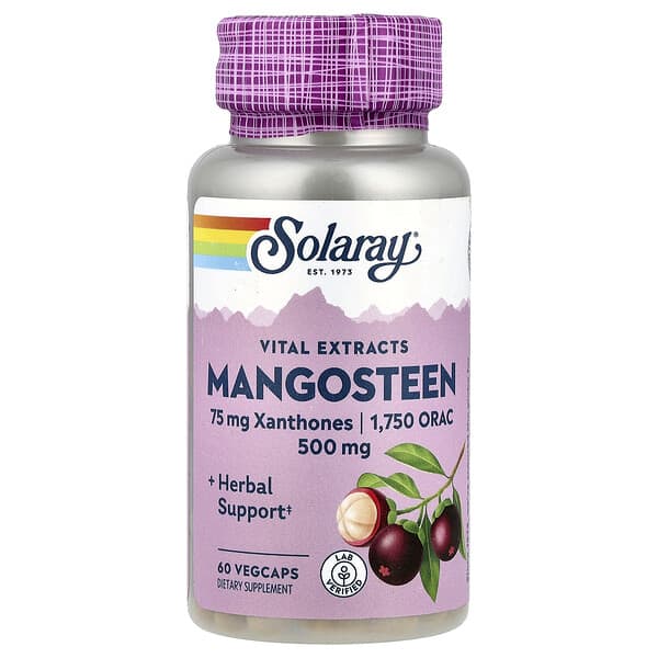 Solaray, Vital Extracts, Mangosteen, 500 mg, 60 VegCaps