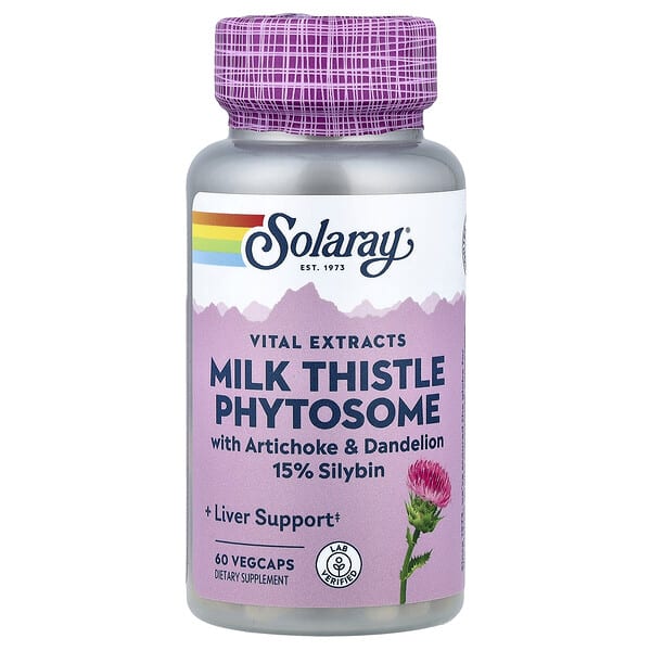 Solaray, Vital Extracts, Milk Thistle Phytosome With Artichoke & Dandelion 15% Silybin, 60 VegCaps