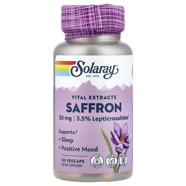 Solaray, Vital Extracts, Saffron, 30 mg, 30 VegCaps