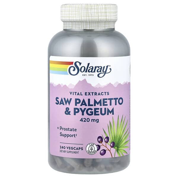 Solaray, Vital Extracts, Saw Palmetto & Pygeum, 240 VegCaps