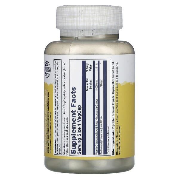 Alternative view of Solaray, Vitamin C with Bioflavonoid Concentrate, 1,000 mg, 100 VegCaps