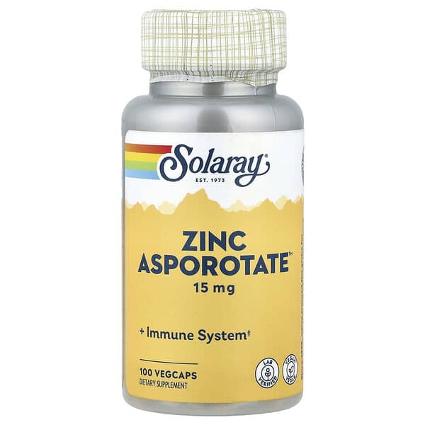 Solaray, Zinc Asporotate, 100 VegCaps