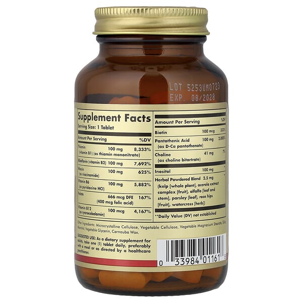 Alternative view of Solgar, B-Complex "100", 100 Tablets