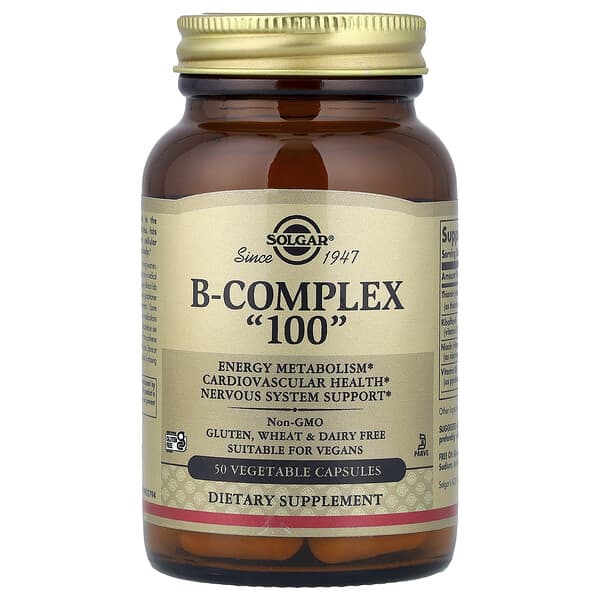 Solgar, B Complex "100", 50 Vegetable Capsules