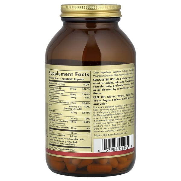 Solgar, B-Complex "50", 250 Vegetable Capsules 2 Solgar, B-Complex "50", 250 Vegetable Capsules - Ảnh 2