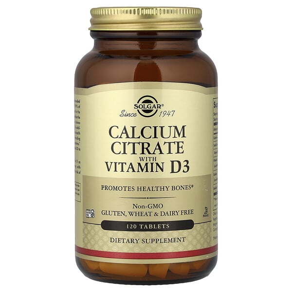 Solgar, Calcium Citrate with Vitamin D3, 120 Tablets