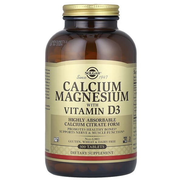 Solgar, Calcium Magnesium with Vitamin D3, 300 Tablets 3 Solgar, Calcium Magnesium with Vitamin D3, 300 Tablets