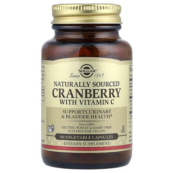 Solgar, Cranberry with Vitamin C, Naturally Sourced, 60 Vegetable Capsules 2 Solgar, Cranberry with Vitamin C, Naturally Sourced, 60 Vegetable Capsules