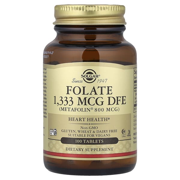 Solgar, Folate, 1,333 mcg DFE, 100 Tablets