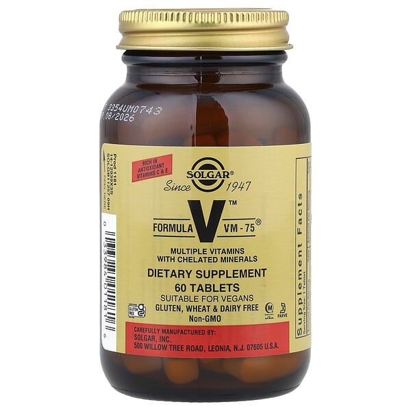 Solgar, Formula V™ VM-75®, 60 Tablets 3 Solgar, Formula V™ VM-75®, 60 Tablets