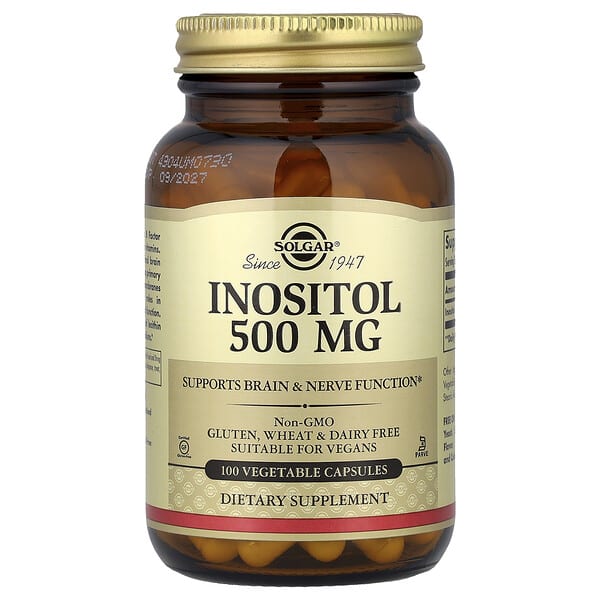 Solgar, Inositol, 500 mg, 100 Vegetable Capsules