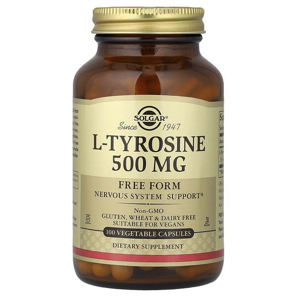 Solgar, L-Tyrosine, 500 mg, 100 Vegetable Capsules