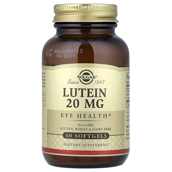 Solgar, Lutein, 20 mg, 60 Softgels