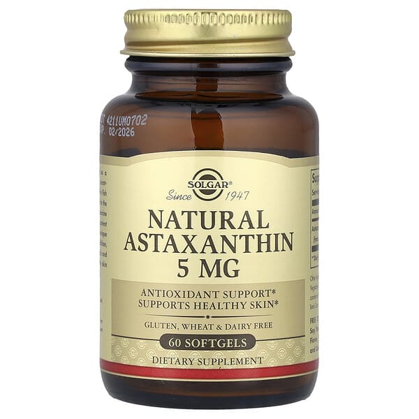 Solgar, Natural Astaxanthin, 5 mg, 60 Softgels