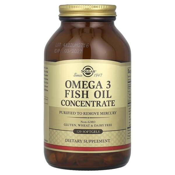 Solgar, Omega 3 Fish Oil Concentrate, 120 Softgels