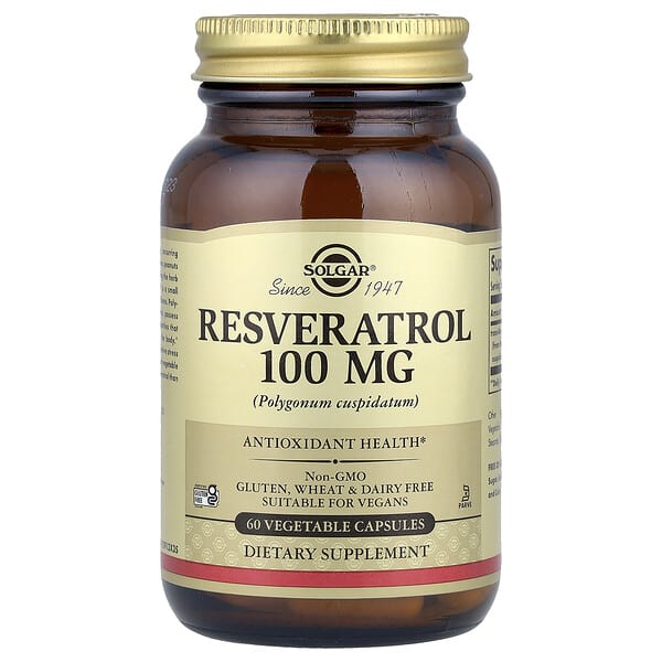 Solgar, Resveratrol, 100 mg, 60 Vegetable Capsules