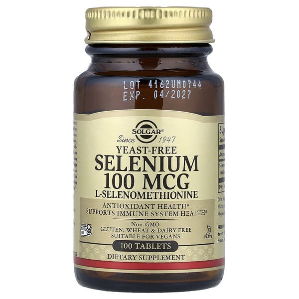 Solgar, Selenium, Yeast-Free, 100 mcg, 100 Tablets