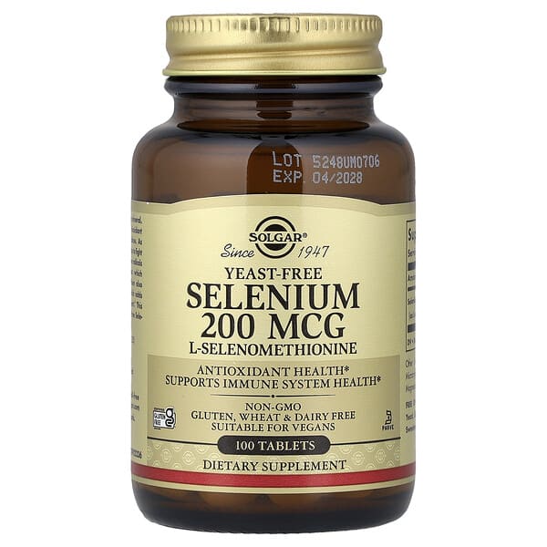 Solgar, Selenium, Yeast-Free, 200 mcg, 100 Tablets