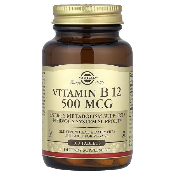 Solgar, Vitamin B12, 500 mcg, 100 Tablets
