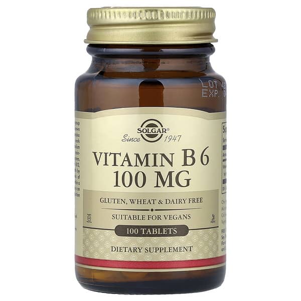 Solgar, Vitamin B6, 100 mg, 100 Tablets 5 Solgar, Vitamin B6, 100 mg, 100 Tablets