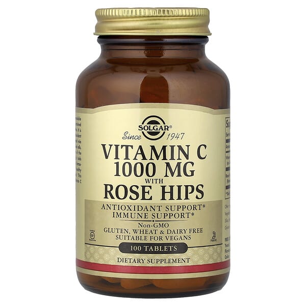 Solgar, Vitamin C With Rose Hips, 100 Tablets