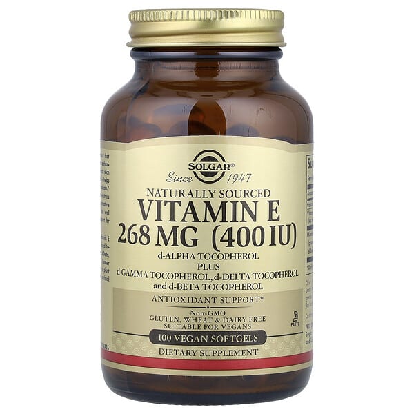 Solgar, Vitamin E, 268 mg (400 IU), 100 Vegan Softgels