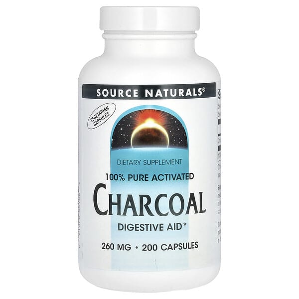 Source Naturals, 100% Pure Activated Charcoal, 260 mg , 200 Capsules
