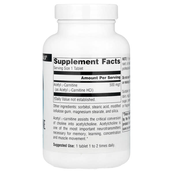 Source Naturals, Acetyl L-Carnitine, 500 mg, 120 Tablets 2 Source Naturals, Acetyl L-Carnitine, 500 mg, 120 Tablets - Ảnh 2