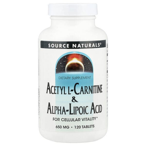 Source Naturals, Acetyl L-Carnitine & Alpha-Lipoic Acid, 120 Tablets