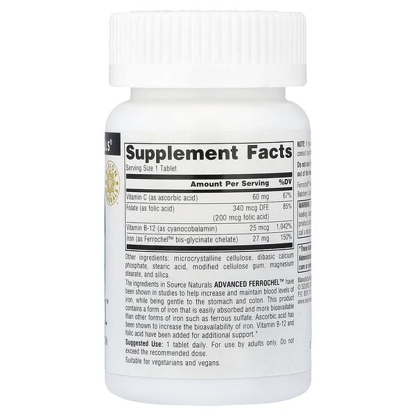 Alternative view of Source Naturals, Advanced Ferrochel™, 90 Tablets