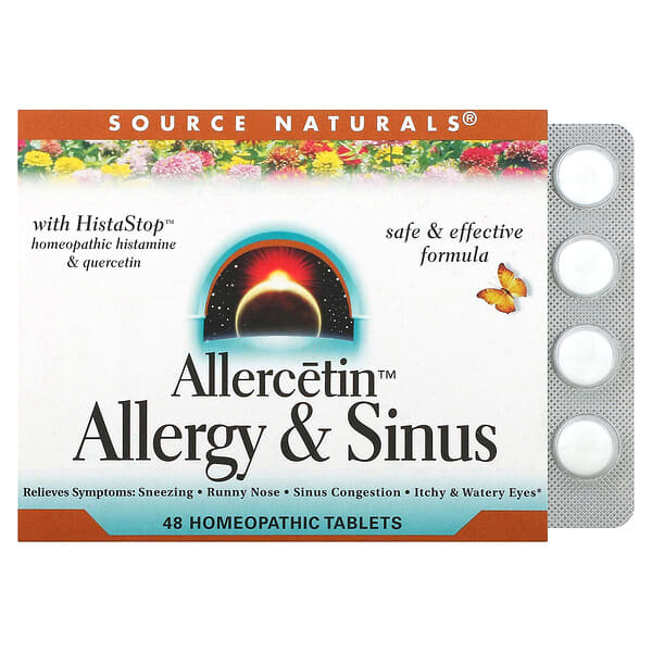 Source Naturals, Allercetin, Allergy & Sinus, 48 Homeopathic Tablets 3 Source Naturals, Allercetin, Allergy & Sinus, 48 Homeopathic Tablets