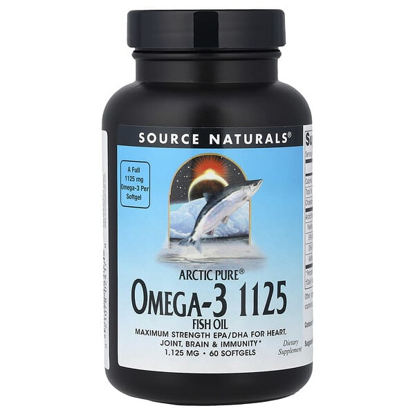 Source Naturals, Arctic Pure®, Omega-3 Fish Oil, 1,125 mg, 60 Softgels