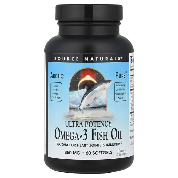 Source Naturals, Arctic Pure®, Ultra Potency Omega-3 Fish Oil, 850 mg, 60 Softgels