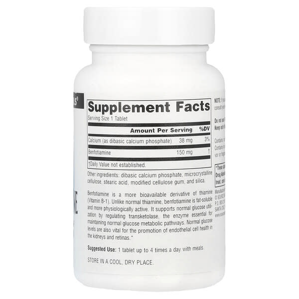Alternative view of Source Naturals, Benfotiamine, 120 Tablets