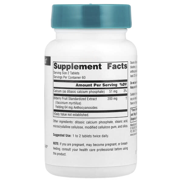 Alternative view of Source Naturals, Bilberry Extract, 100 mg, 120 Tablets