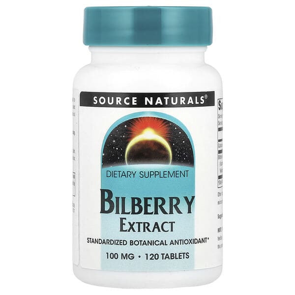 Source Naturals, Bilberry Extract, 100 mg, 120 Tablets