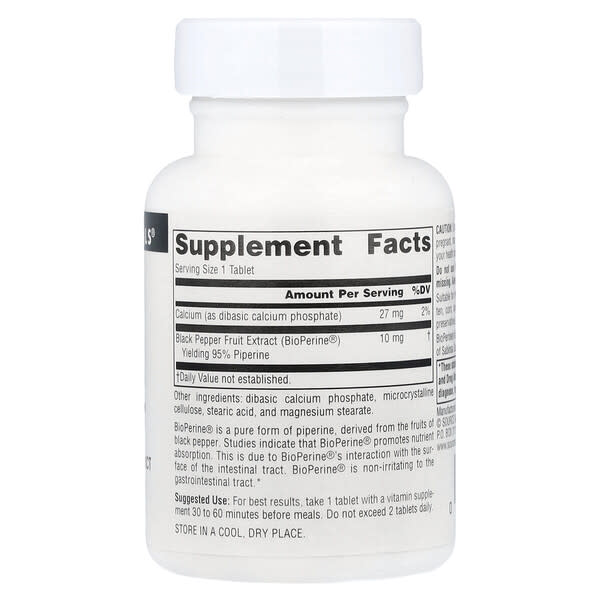 Alternative view of Source Naturals, BioPerine®, 10 mg, 120 Tablets