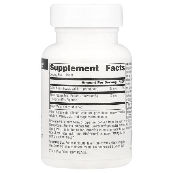 Alternative view of Source Naturals, BioPerine®, 60 Tablets