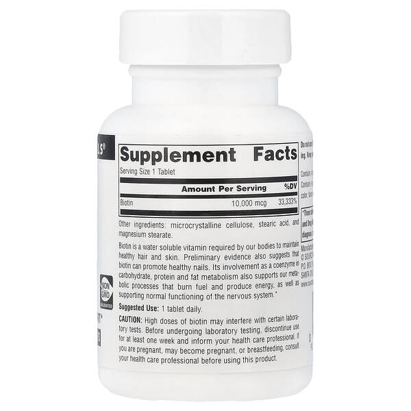 Alternative view of Source Naturals, Biotin, 10,000 mcg, 120 Tablets