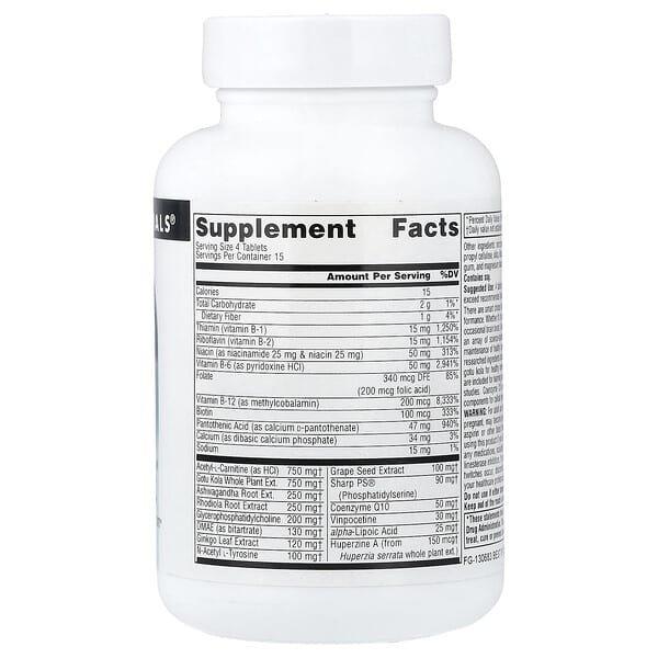 Alternative view of Source Naturals, Brain Charge®, 60 Tablets