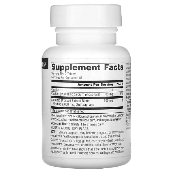 Alternative view of Source Naturals, Broccoli Sprouts Extract, 30 Tablets (250 mg per Tablet)