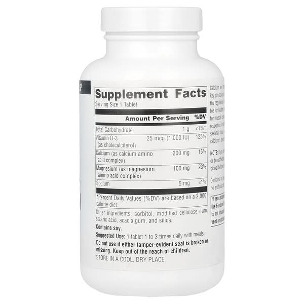 Alternative view of Source Naturals, Calcium & Magnesium, 100 Tablets
